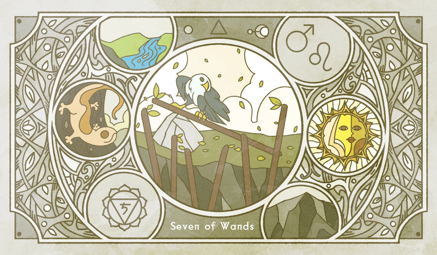 Sambucus Tarot - RWS Version – Seven of Wands