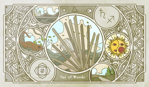Sambucus Tarot - RWS Version – Ten of Wands