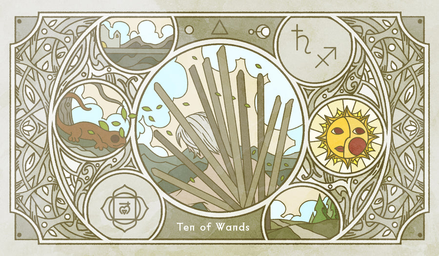 Sambucus Tarot - RWS Version – Ten of Wands