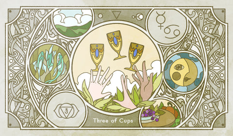 Sambucus Tarot - RWS Version – Three of Cups