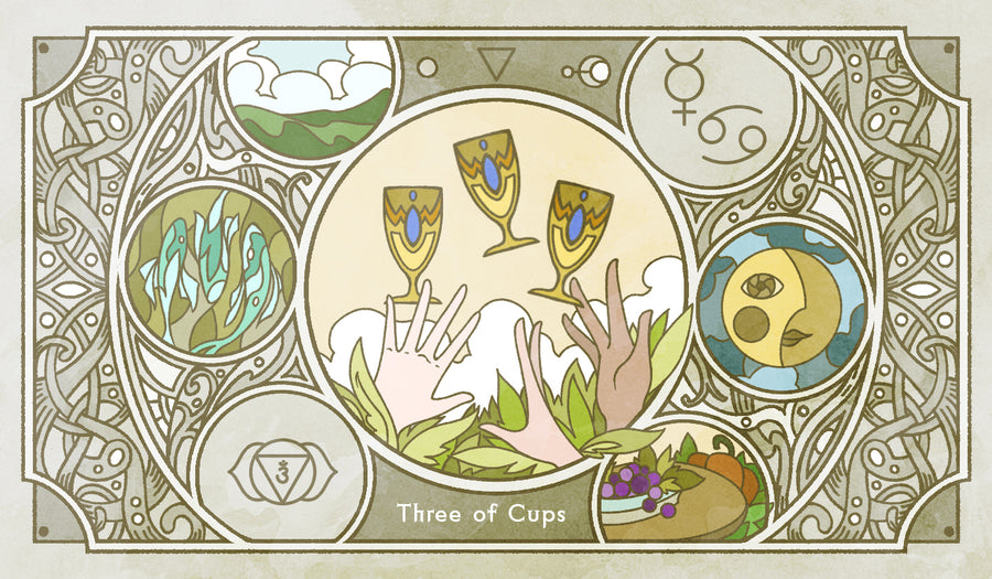 Sambucus Tarot - RWS Version – Three of Cups