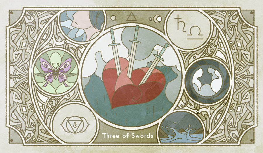 Sambucus Tarot - RWS Version – Three of Swords
