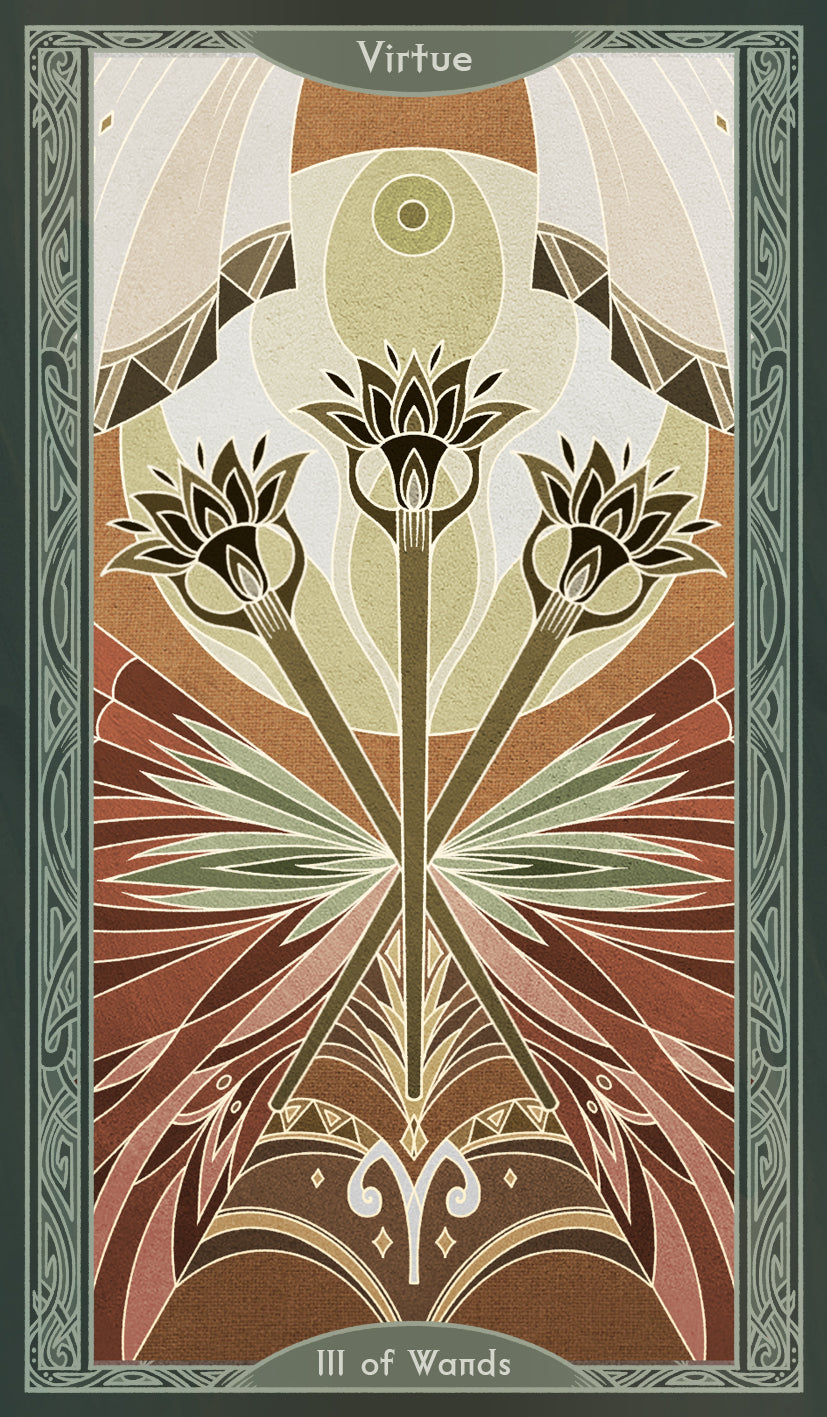 Sambucus Tarot - Thoth Version – Three of Wands