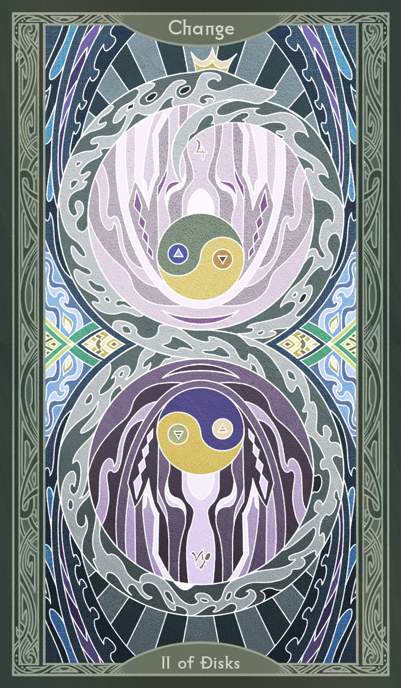 Sambucus Tarot - Thoth Version – Two of Disks