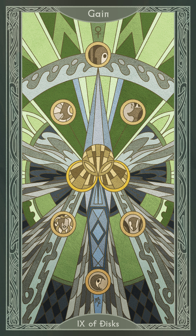 Sambucus Tarot - Thoth Version – Nine of Disks