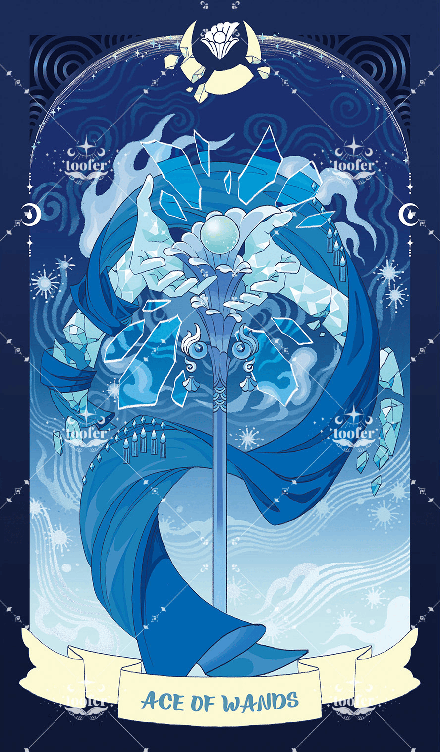 Sea in Moonlight Tarot – Ace of Wands