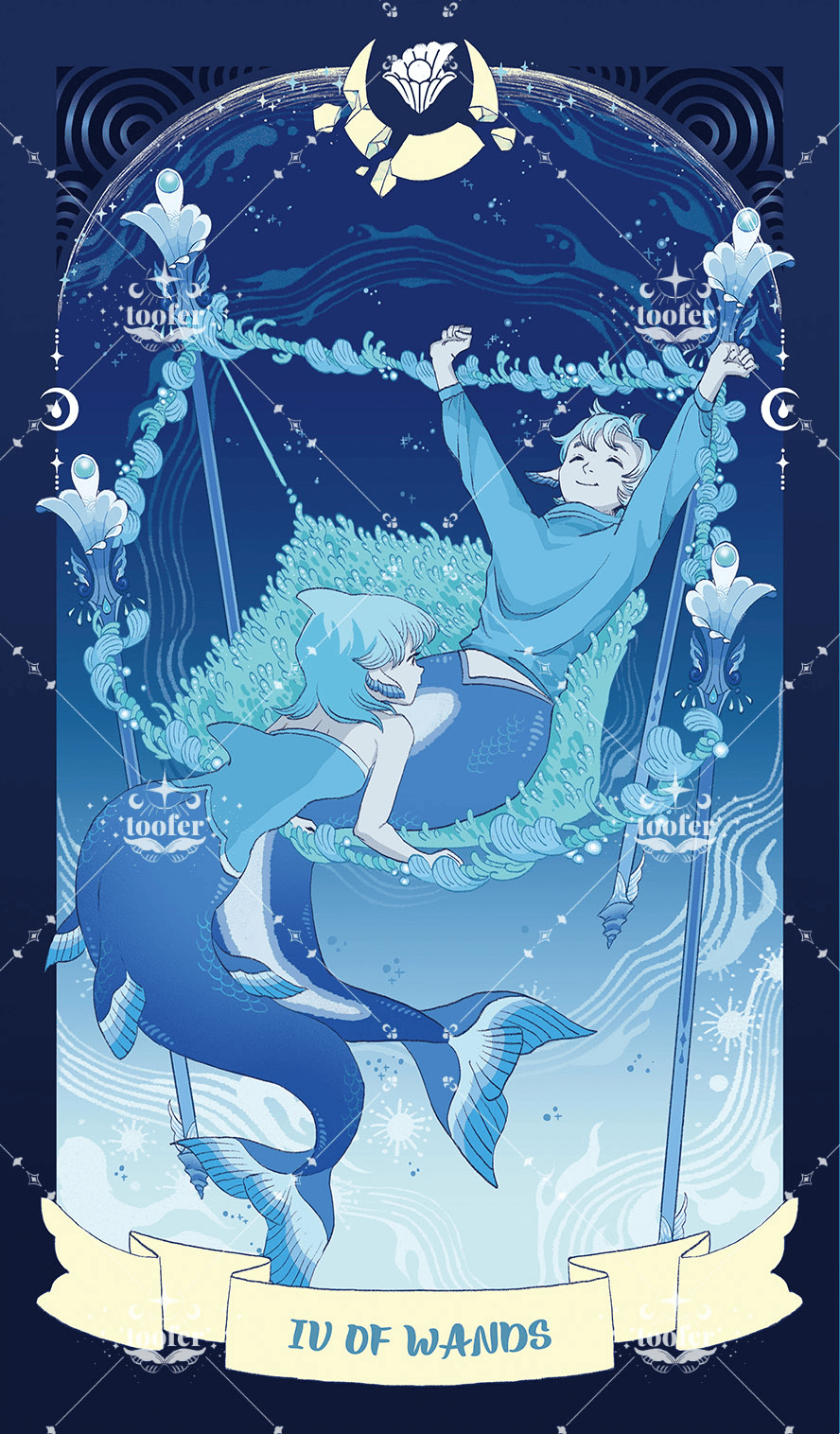 Sea in Moonlight Tarot – Four of Wands