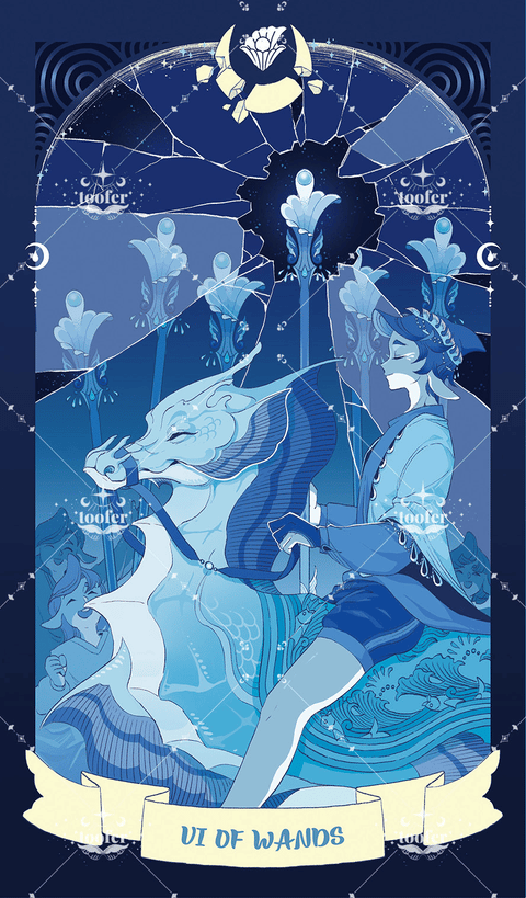 Sea in Moonlight Tarot – Six of Wands