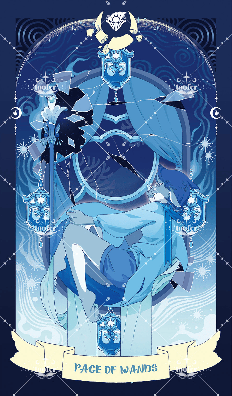 Sea in Moonlight Tarot – Page of Wands