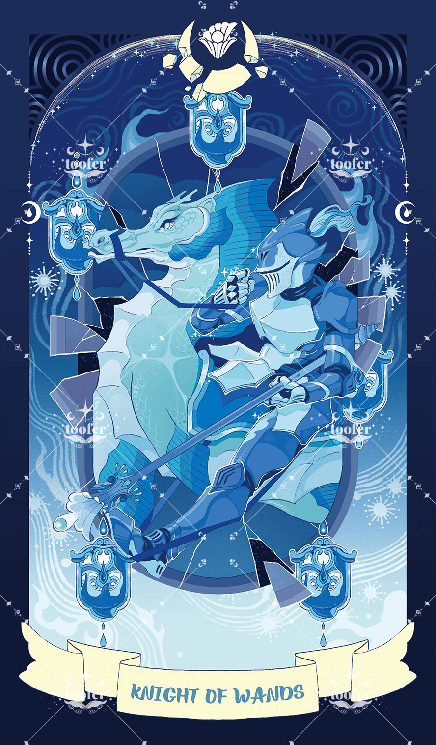 Sea in Moonlight Tarot – Knight of Wands