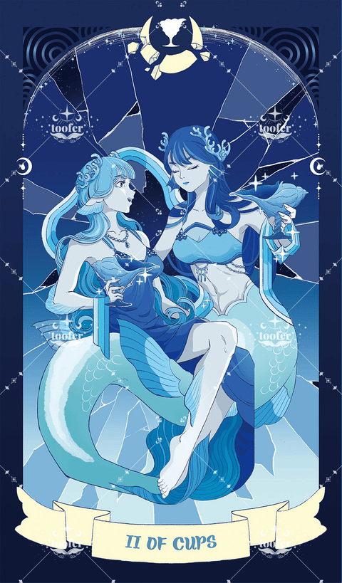 Sea in Moonlight Tarot – Two of Cups