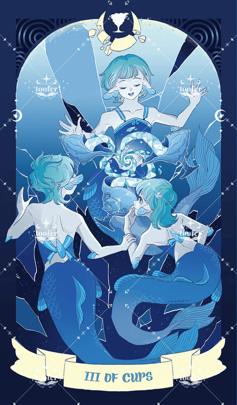 Sea in Moonlight Tarot – Three of Cups