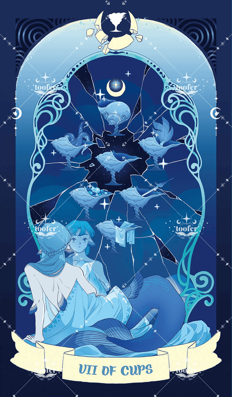 Sea in Moonlight Tarot – Seven of Cups