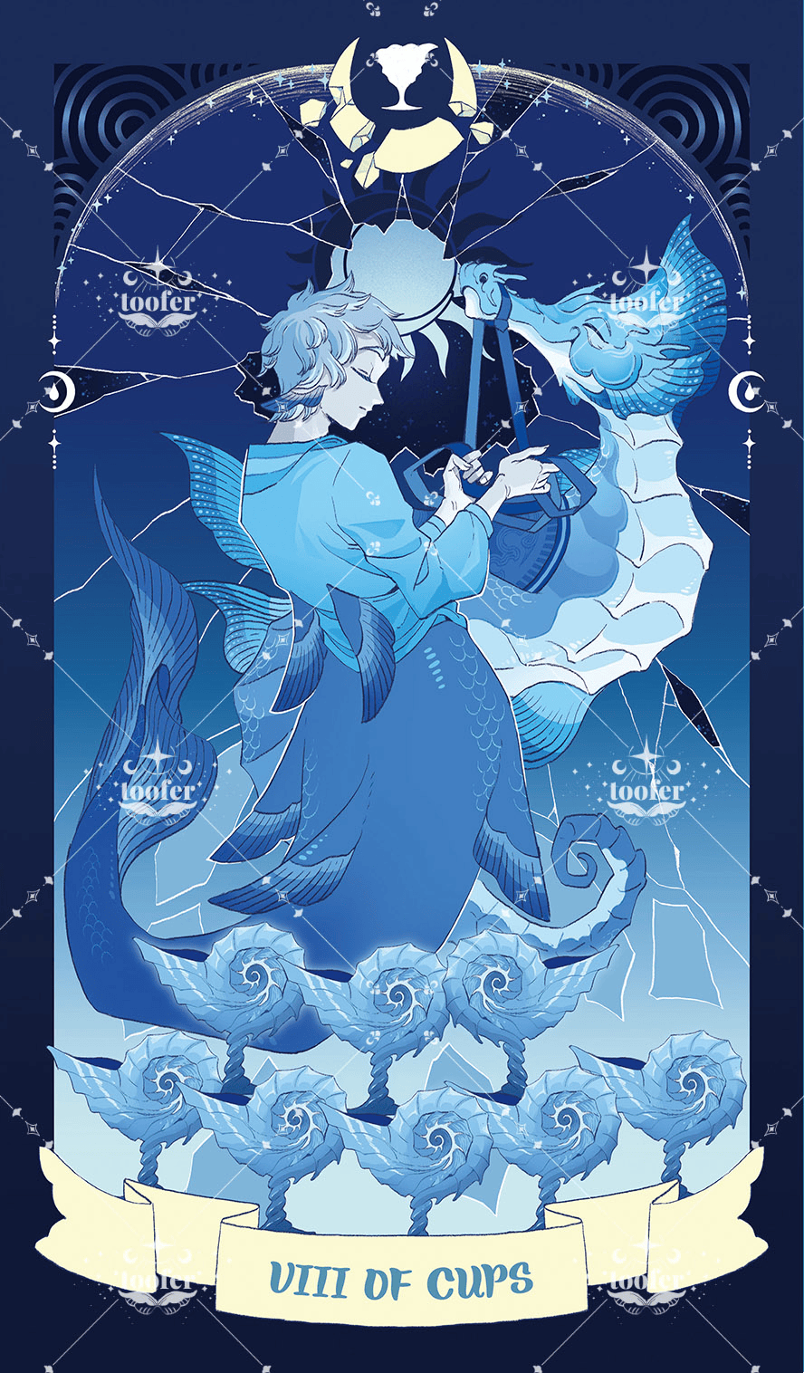 Sea in Moonlight Tarot – Eight of Cups