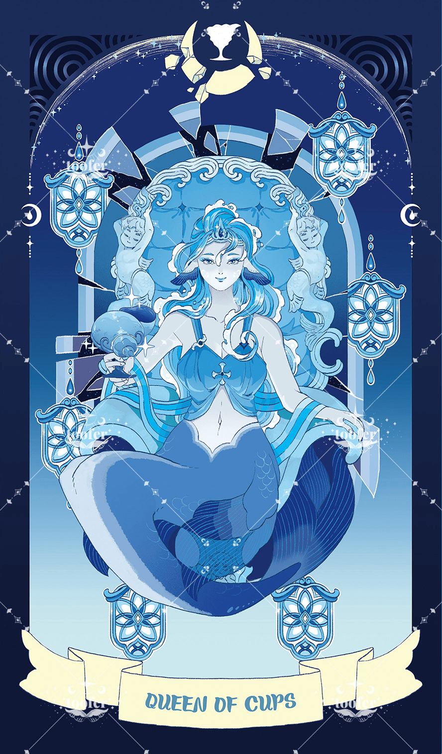 Sea in Moonlight Tarot – Queen of Cups
