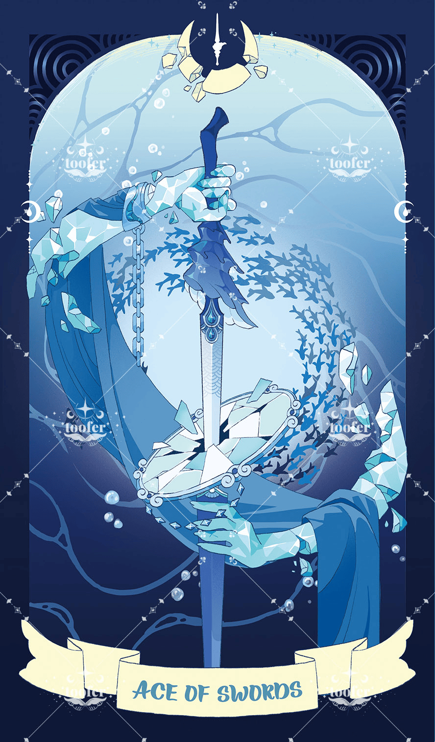 Sea in Moonlight Tarot – Ace of Swords