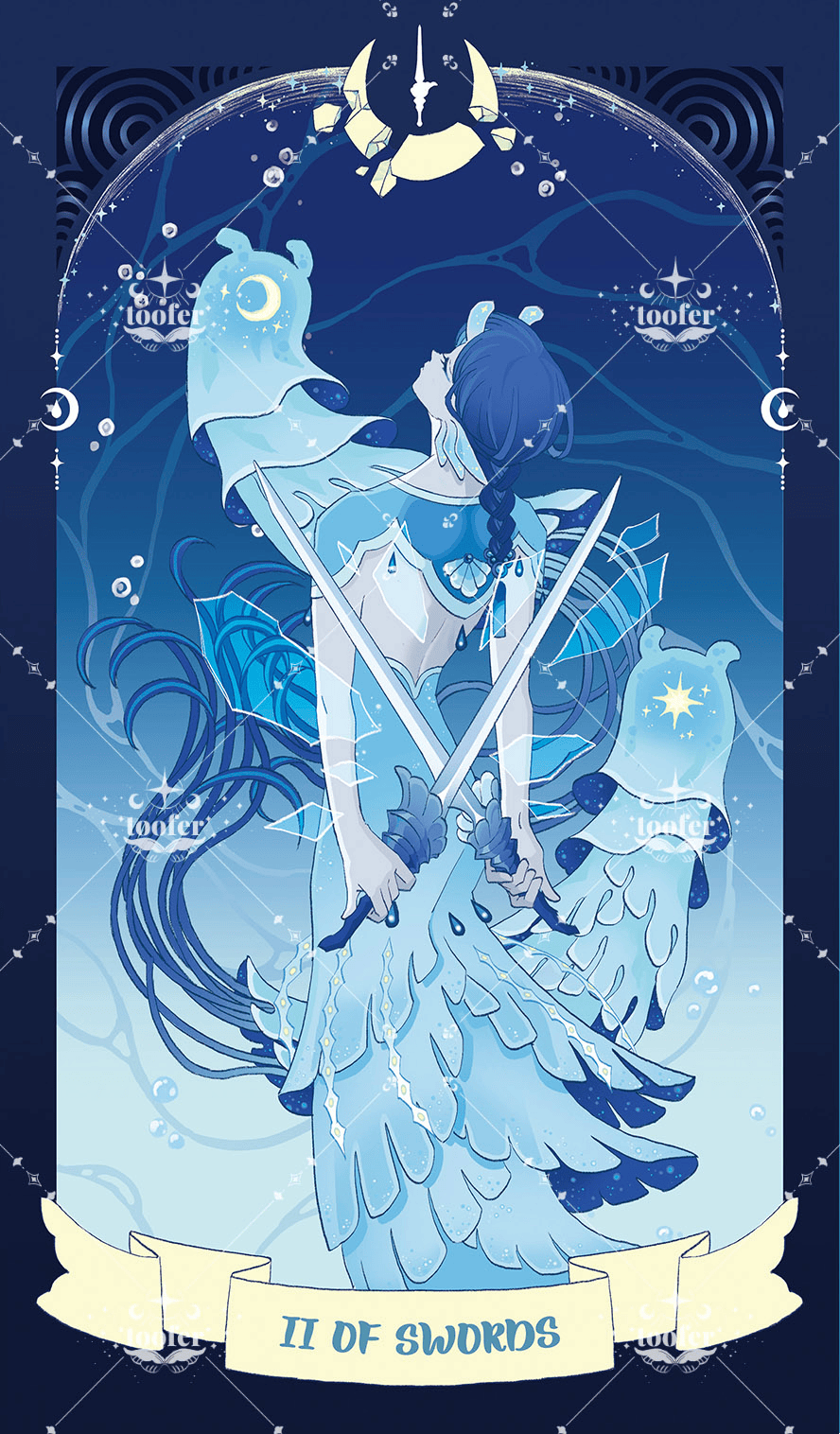 Sea in Moonlight Tarot – Two of Swords