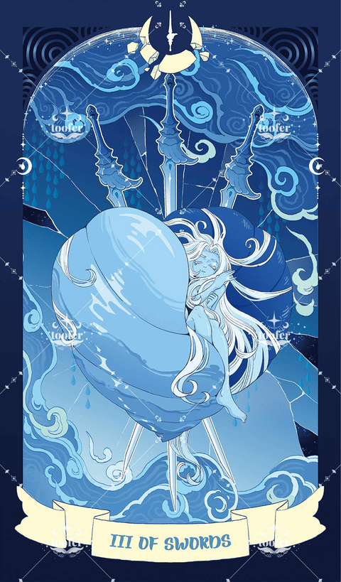 Sea in Moonlight Tarot – Three of Swords
