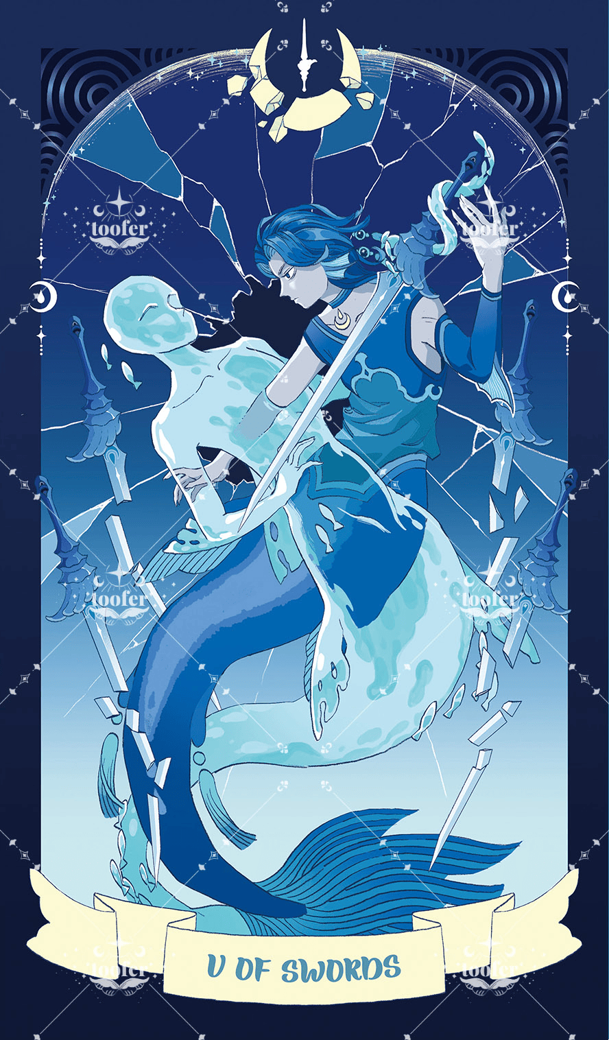Sea in Moonlight Tarot – Five of Swords