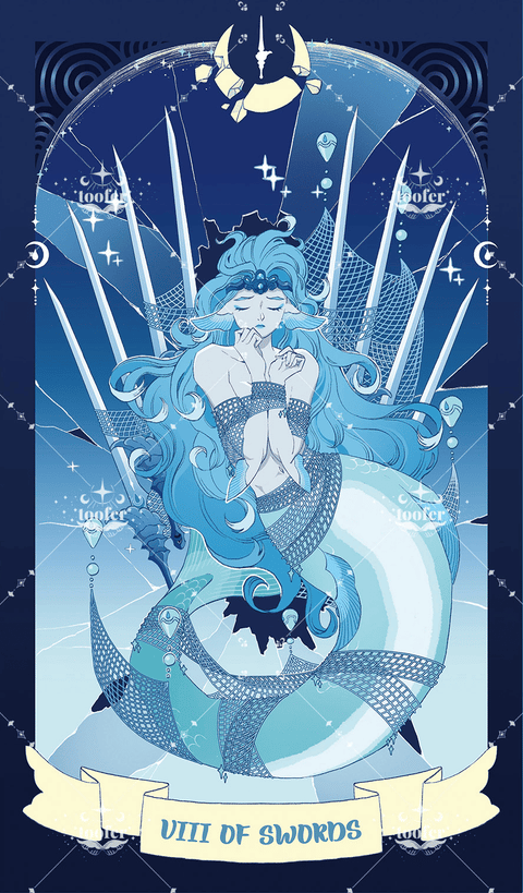 Sea in Moonlight Tarot – Eight of Swords