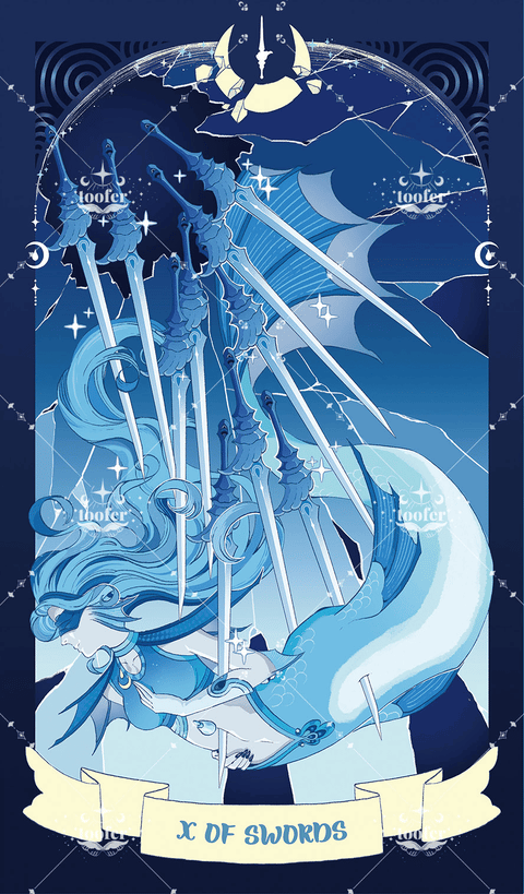 Sea in Moonlight Tarot – Ten of Swords