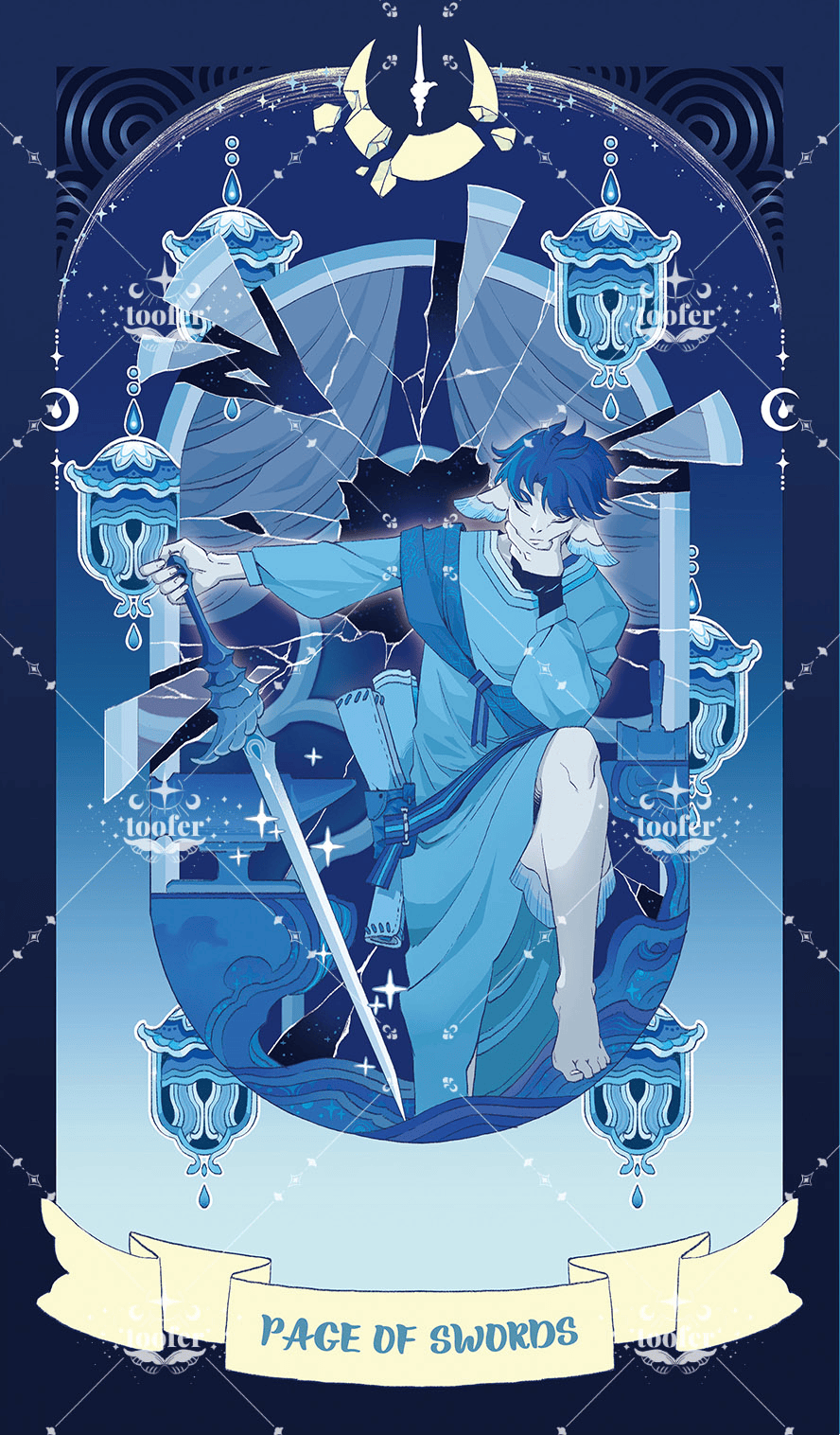 Sea in Moonlight Tarot – Page of Swords