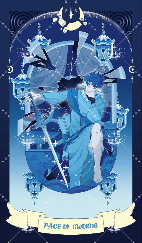Sea in Moonlight Tarot – Page of Swords