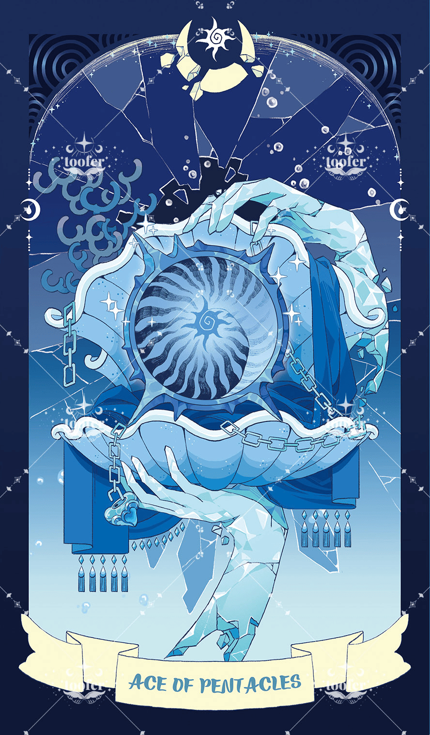 Sea in Moonlight Tarot – Ace of Pentacles