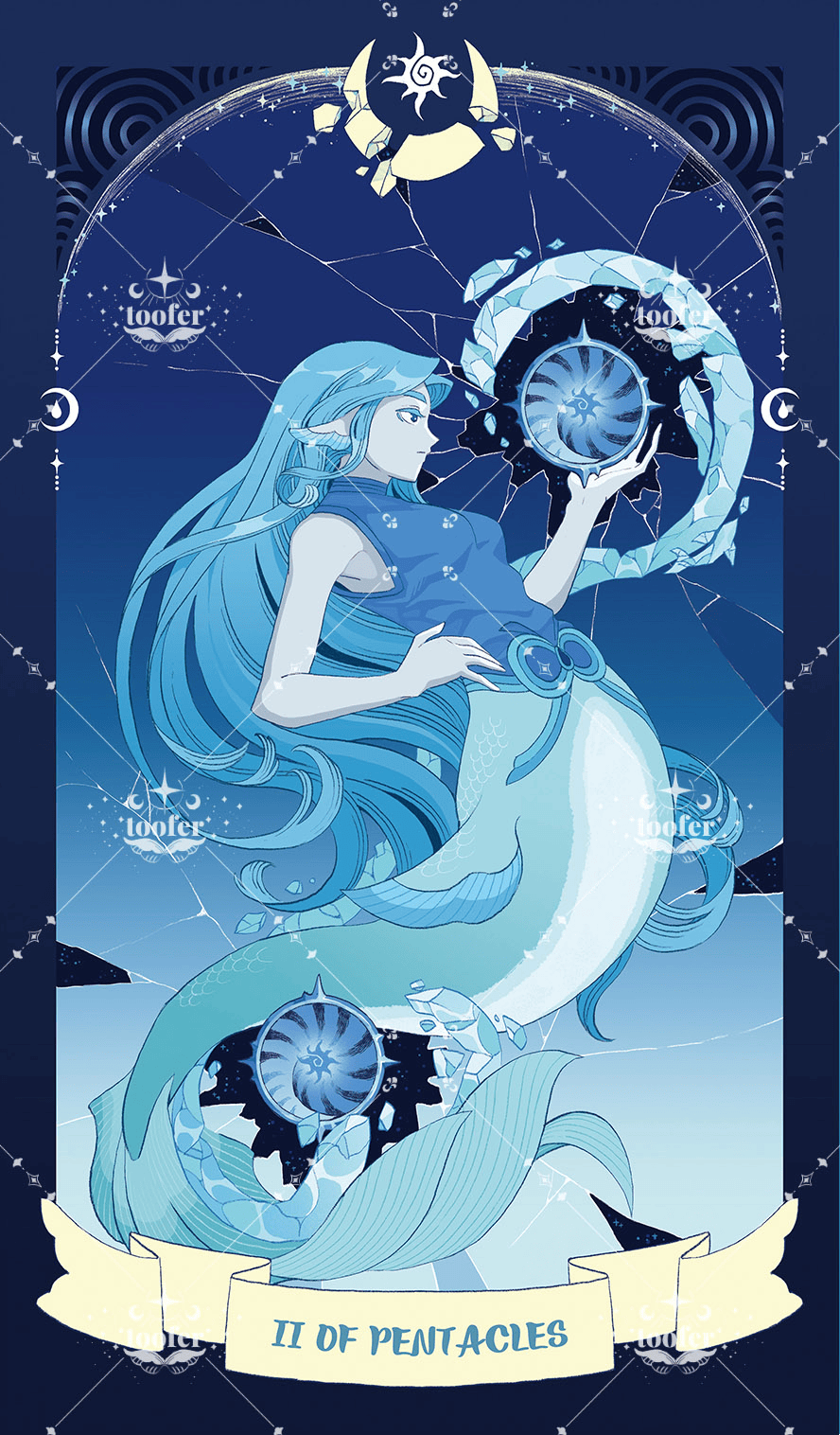Sea in Moonlight Tarot – Two of Pentacles