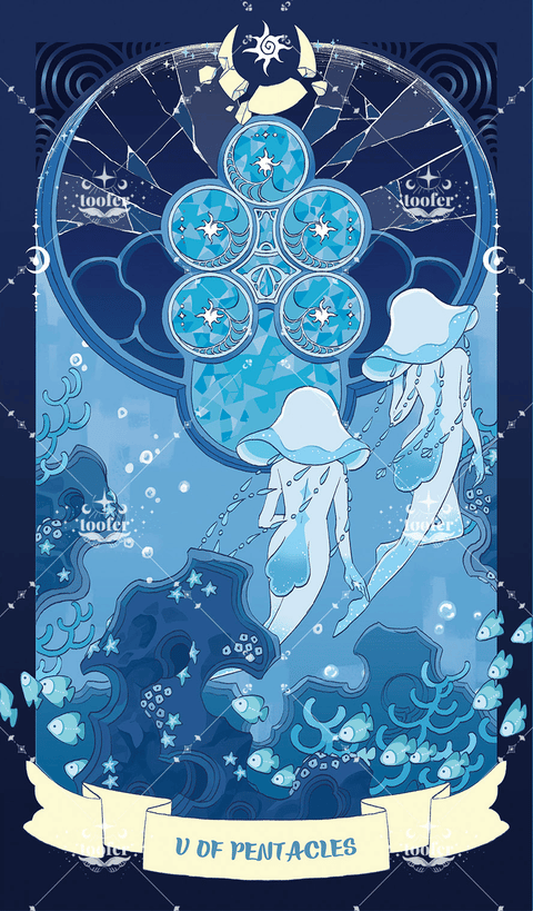 Sea in Moonlight Tarot – Five of Pentacles