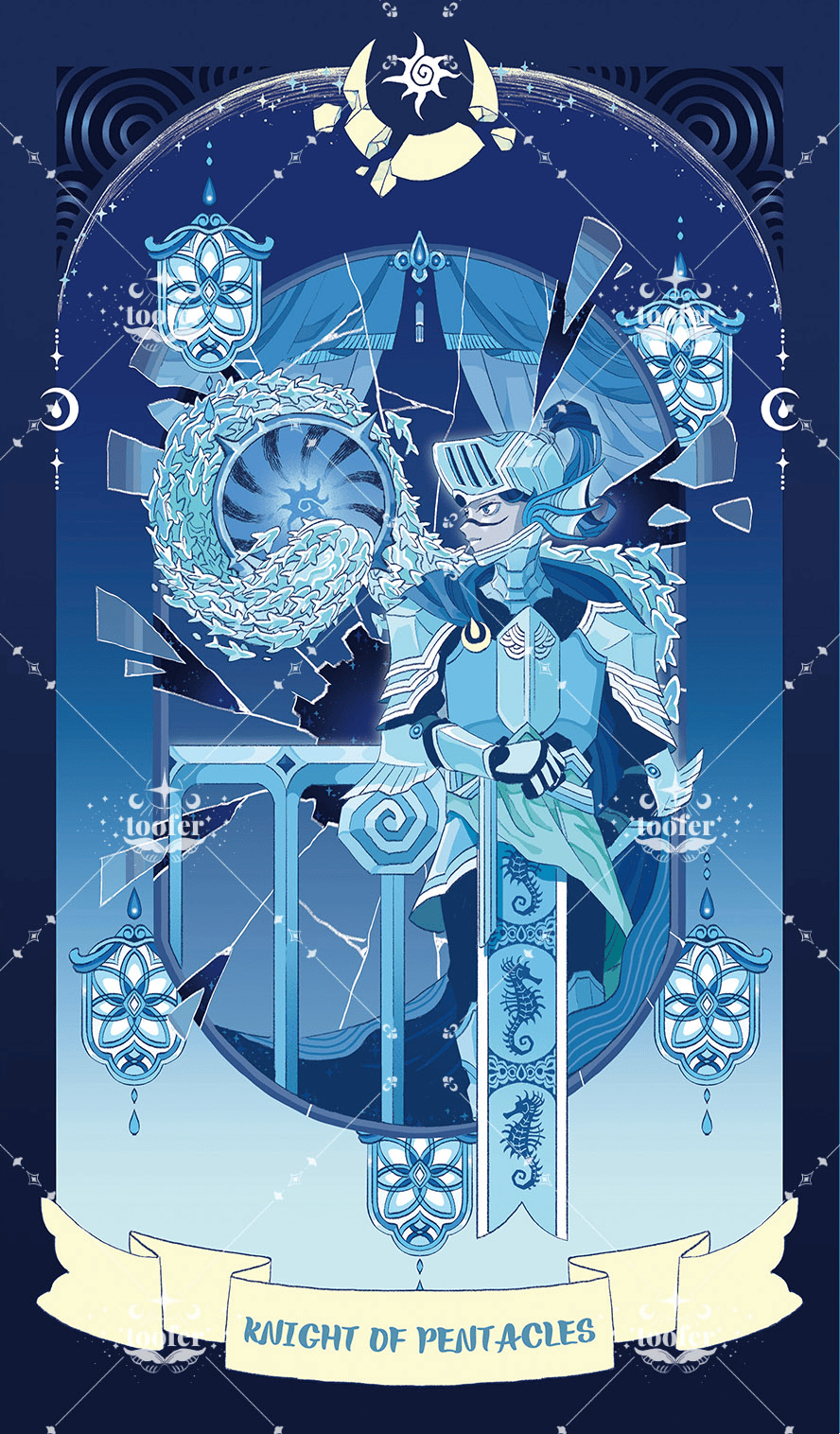 Sea in Moonlight Tarot – Knight of Pentacles