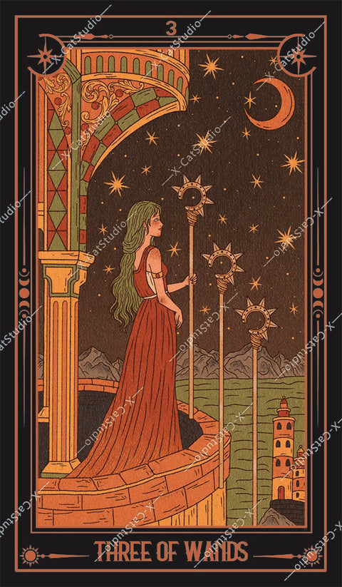 She's Wilderness Tarot – Three of Wands