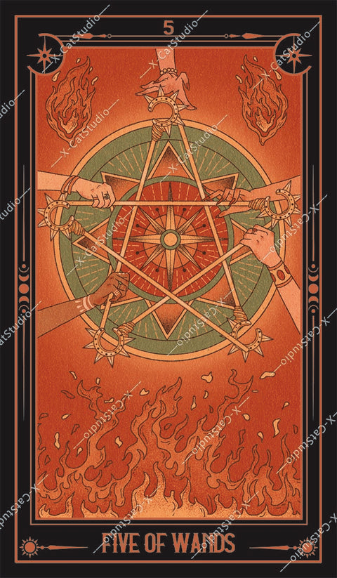 She's Wilderness Tarot – Five of Wands