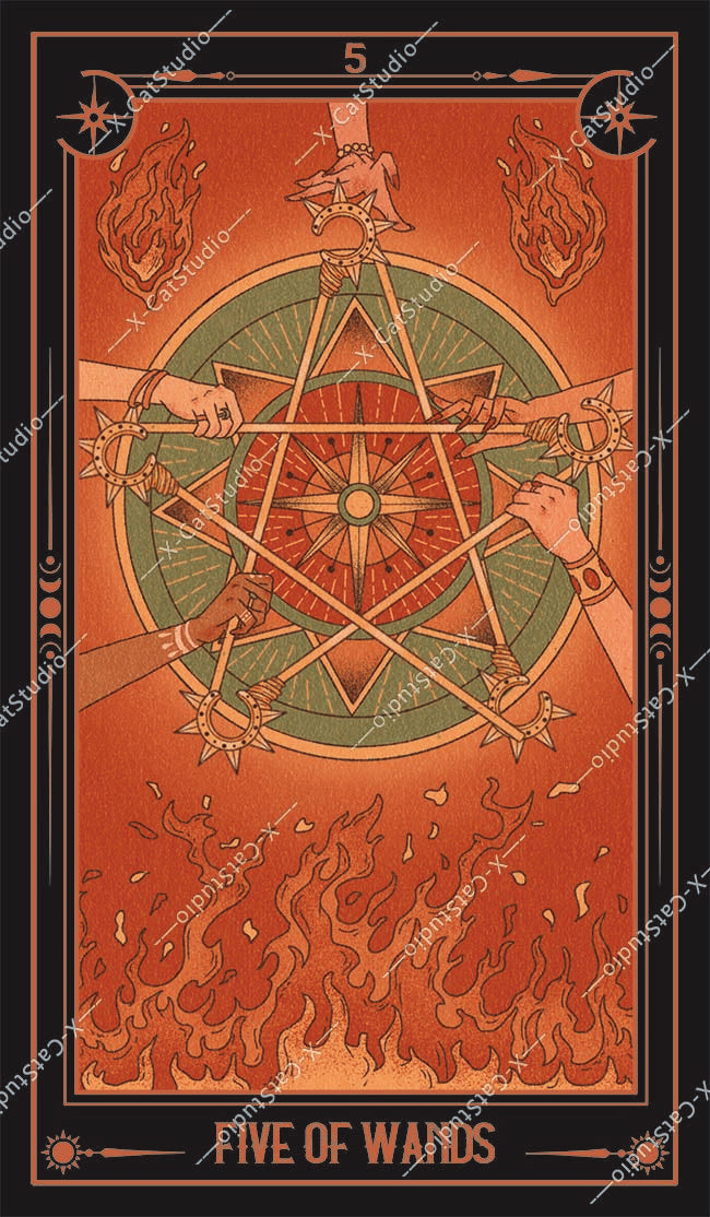 She's Wilderness Tarot – Five of Wands