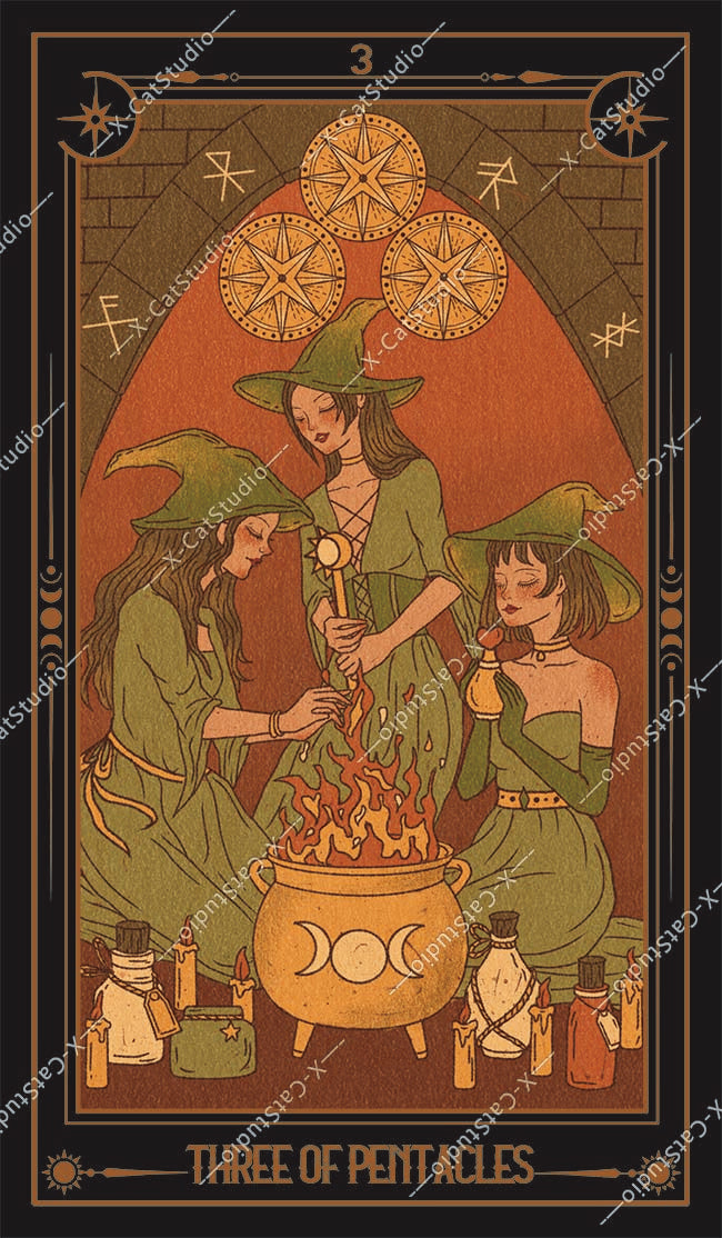 She's Wilderness Tarot – Three of Pentacles