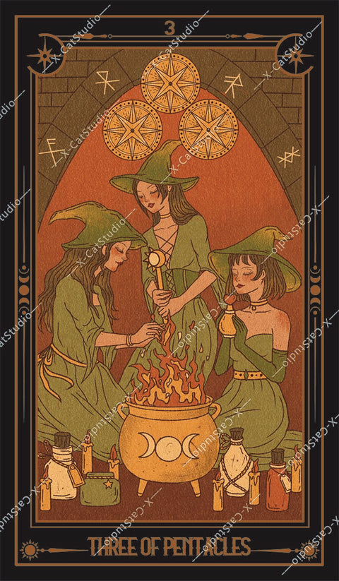 She's Wilderness Tarot – Three of Pentacles