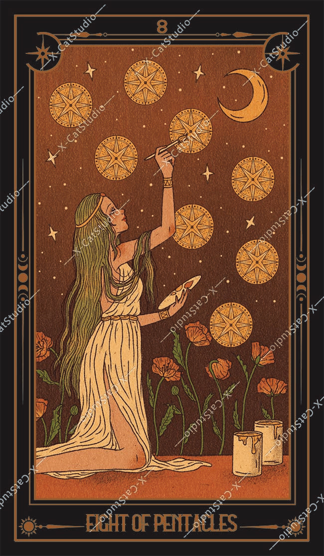 She's Wilderness Tarot – Eight of Pentacles
