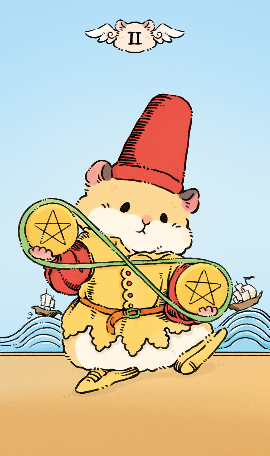 Shushu Tarot – Two of Pentacles