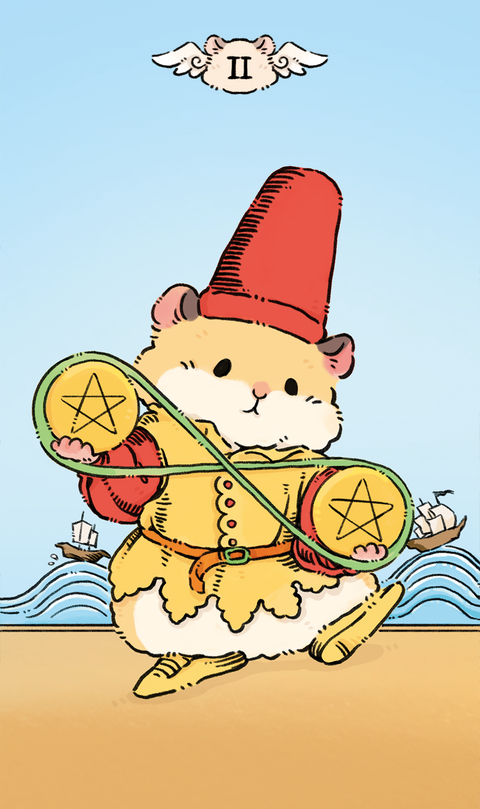 Shushu Tarot – Two of Pentacles