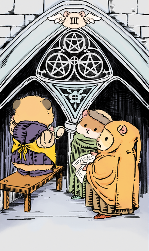Shushu Tarot – Three of Pentacles