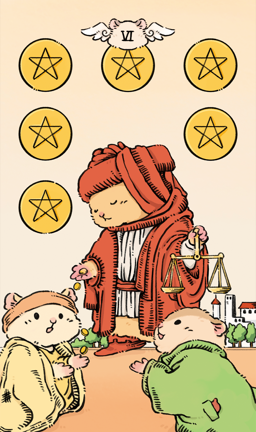 Shushu Tarot – Six of Pentacles
