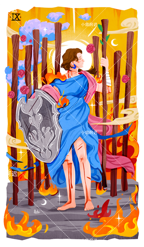 Sleepwalker's Tarot – Nine of Wands