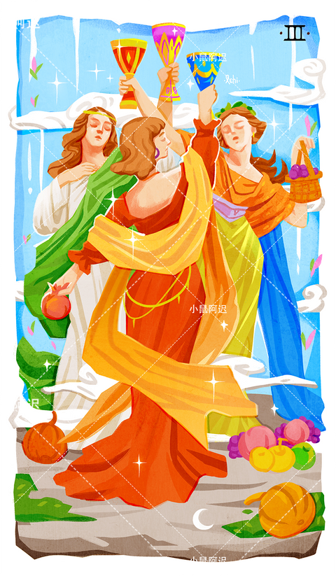 Sleepwalker's Tarot – Three of Cups