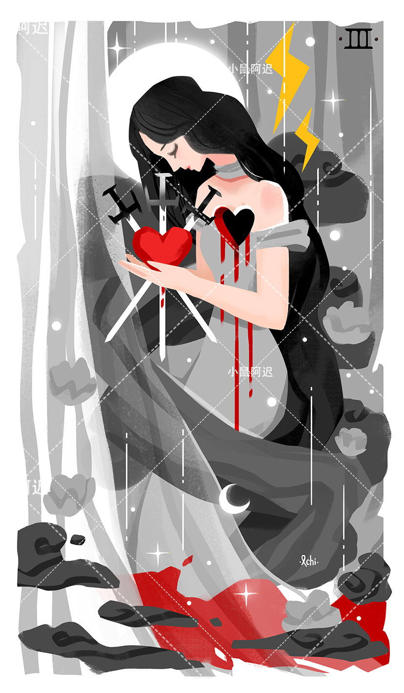 Sleepwalker's Tarot – Three of Swords
