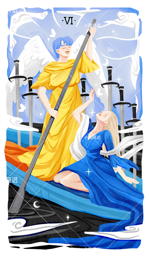 Sleepwalker's Tarot – Six of Swords