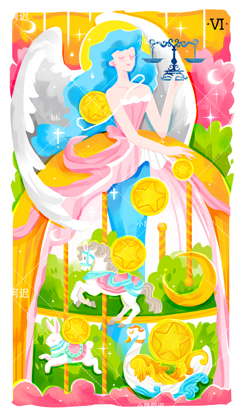 Sleepwalker's Tarot – Six of Pentacles