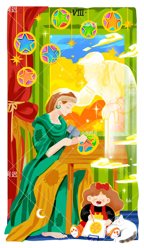 Sleepwalker's Tarot – Eight of Pentacles