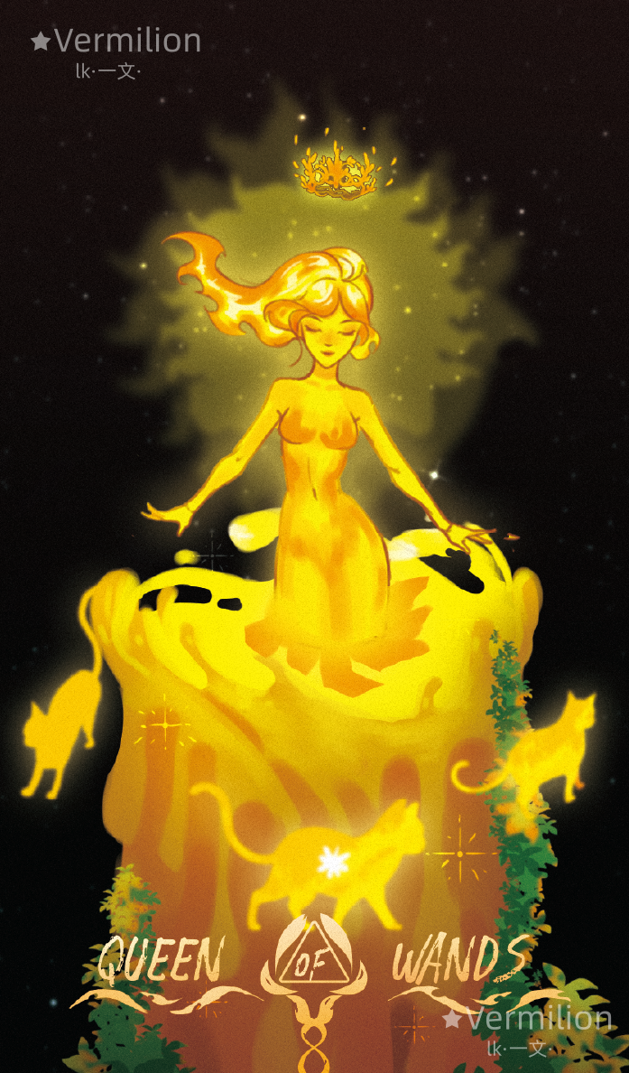 Starlit Gleanings Tarot – Queen of Wands