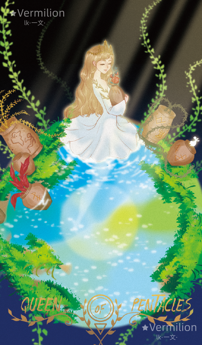Starlit Gleanings Tarot – Queen of Pentacles