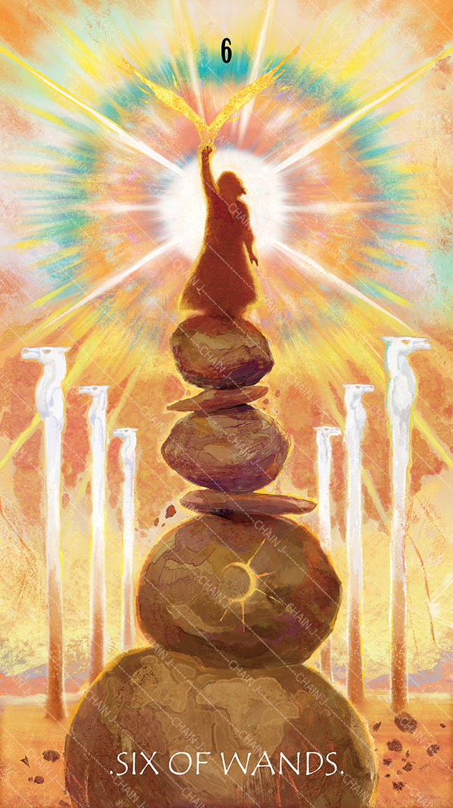 The Whisper of Stars and Garden Tarot – Six of Wands